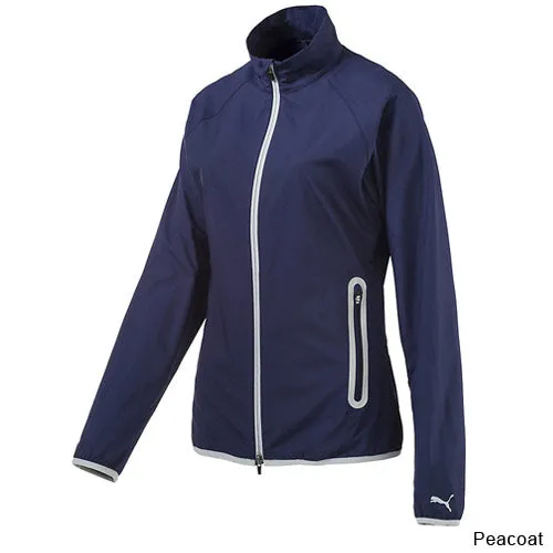 Puma Ladies Full Zip Wind Golf Jacket (#572302) S Shocking Pink