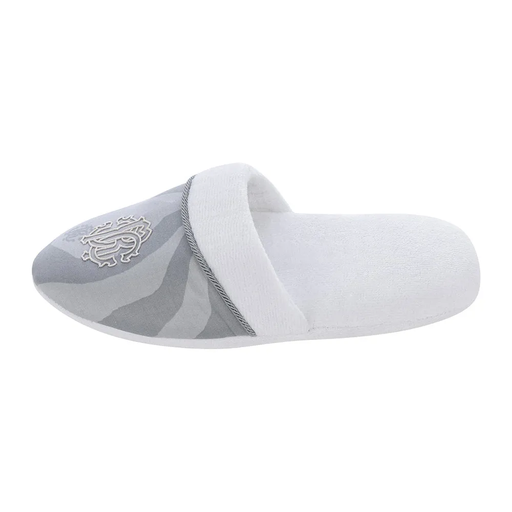 Roberto Cavalli Macro Zebrage Slippers - Bianco/Perla