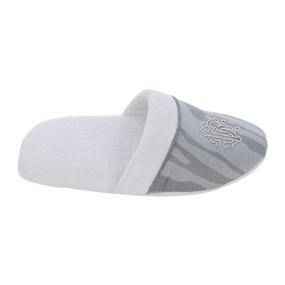 Roberto Cavalli Macro Zebrage Slippers - Bianco/Perla