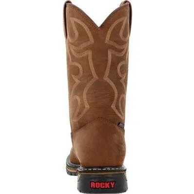 Rocky Men's Original Ride 11" RT Waterproof Western Work Boot -Brown- RKW0420