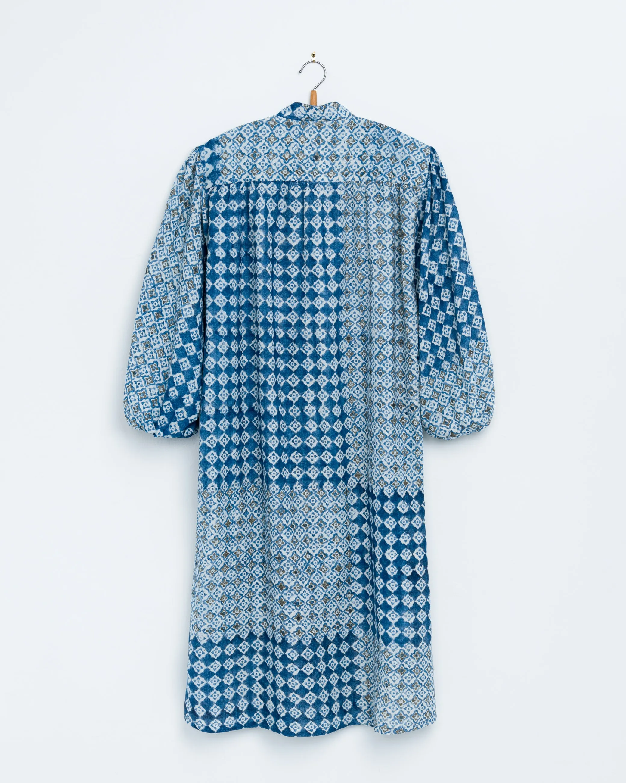 Samira Tunic in Engineered Tile Print Indigo