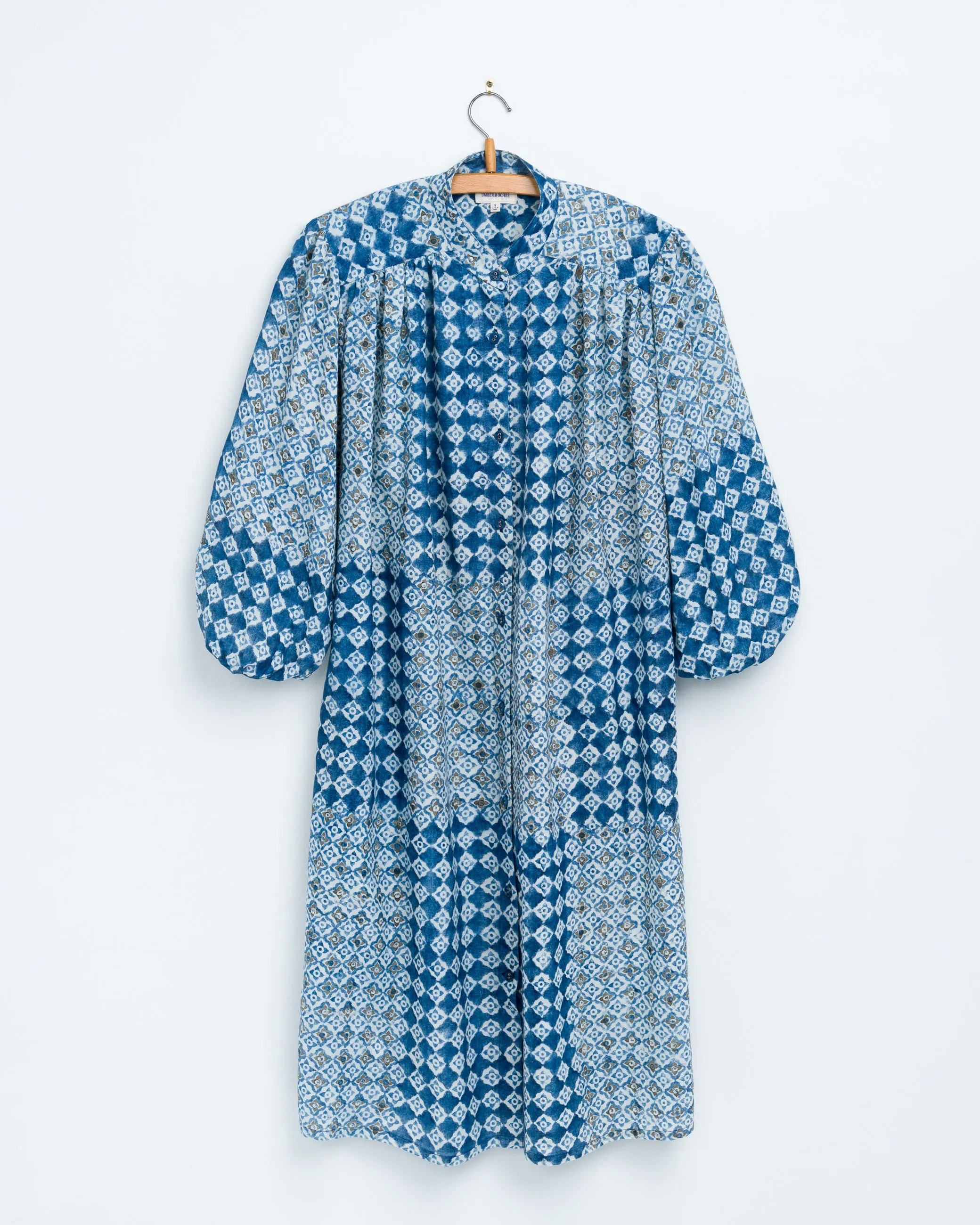 Samira Tunic in Engineered Tile Print Indigo