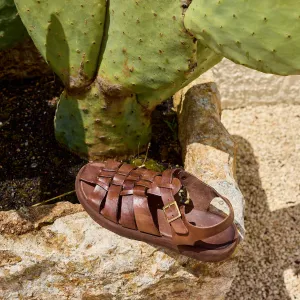 SAMUEL MAHOGANY FISHERMAN SANDALS