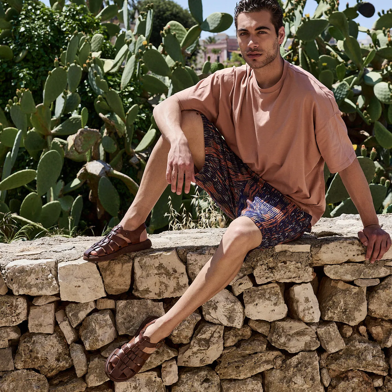 SAMUEL MAHOGANY FISHERMAN SANDALS