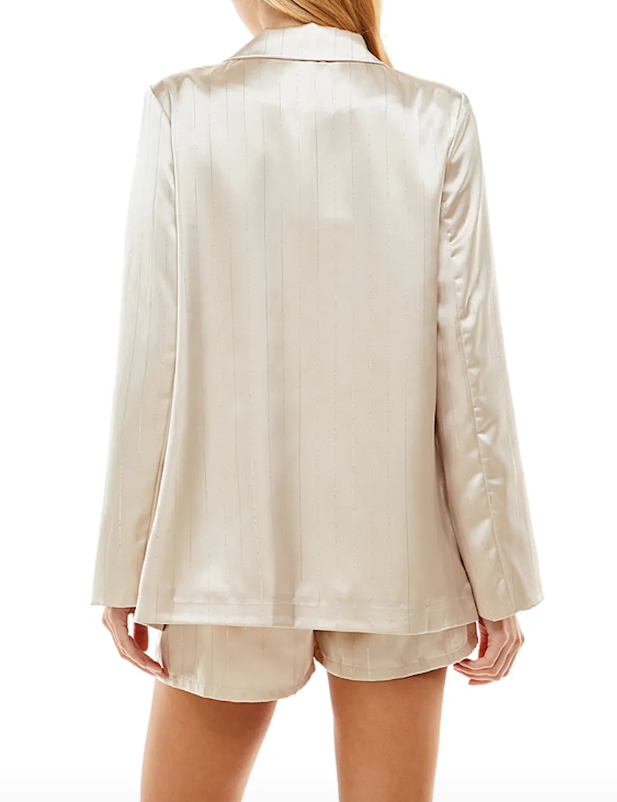 Satin Notch Collar Blazer