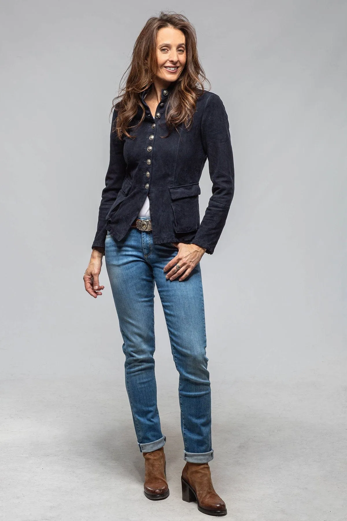 Scarlet Washed Suede Shirt In Deep Sea