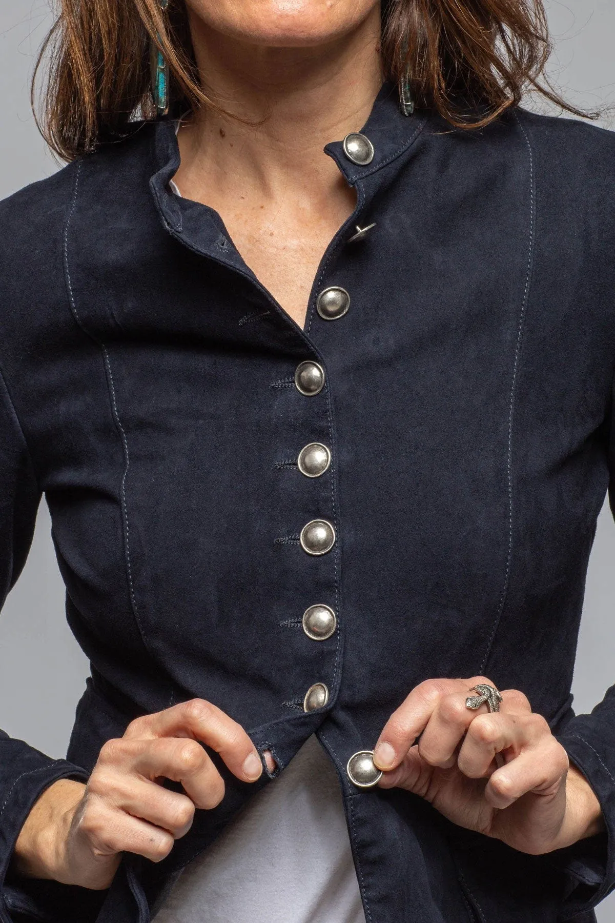 Scarlet Washed Suede Shirt In Deep Sea