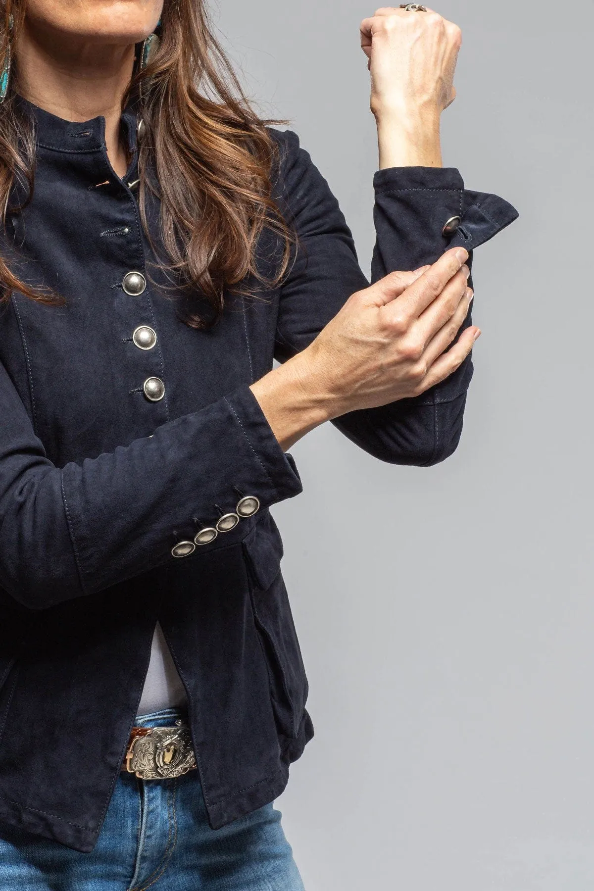 Scarlet Washed Suede Shirt In Deep Sea