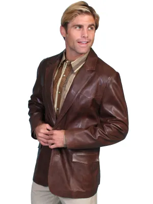 Scully Leather Mens Western Lambskin Blazer Chocolate 44L