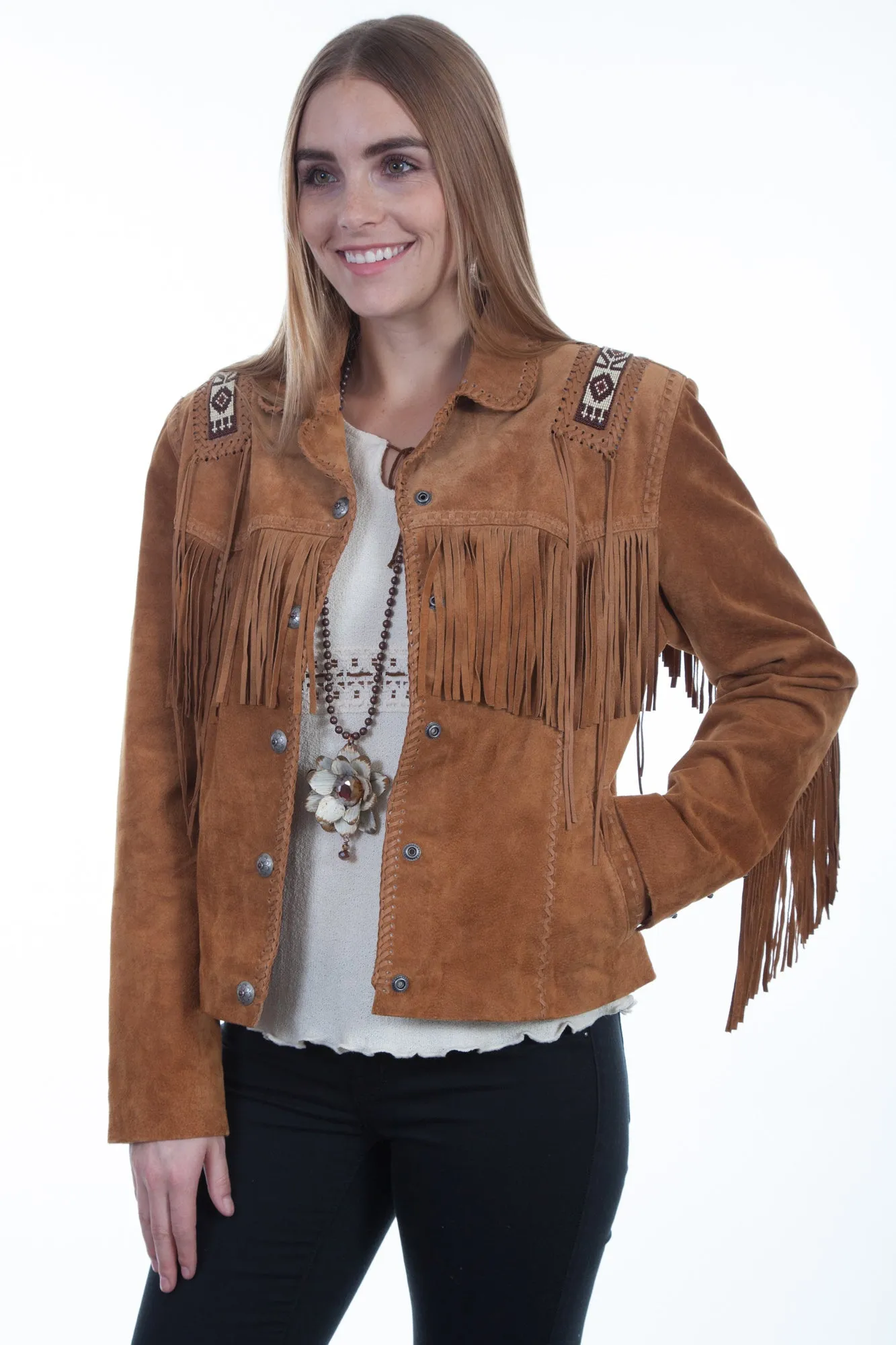 Scully Womens Bourbon Boar Suede Laced Jacket XL