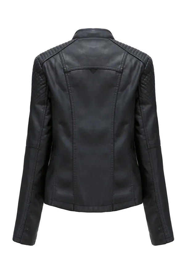 Slim Fit Leather Motorcycle Jacket
