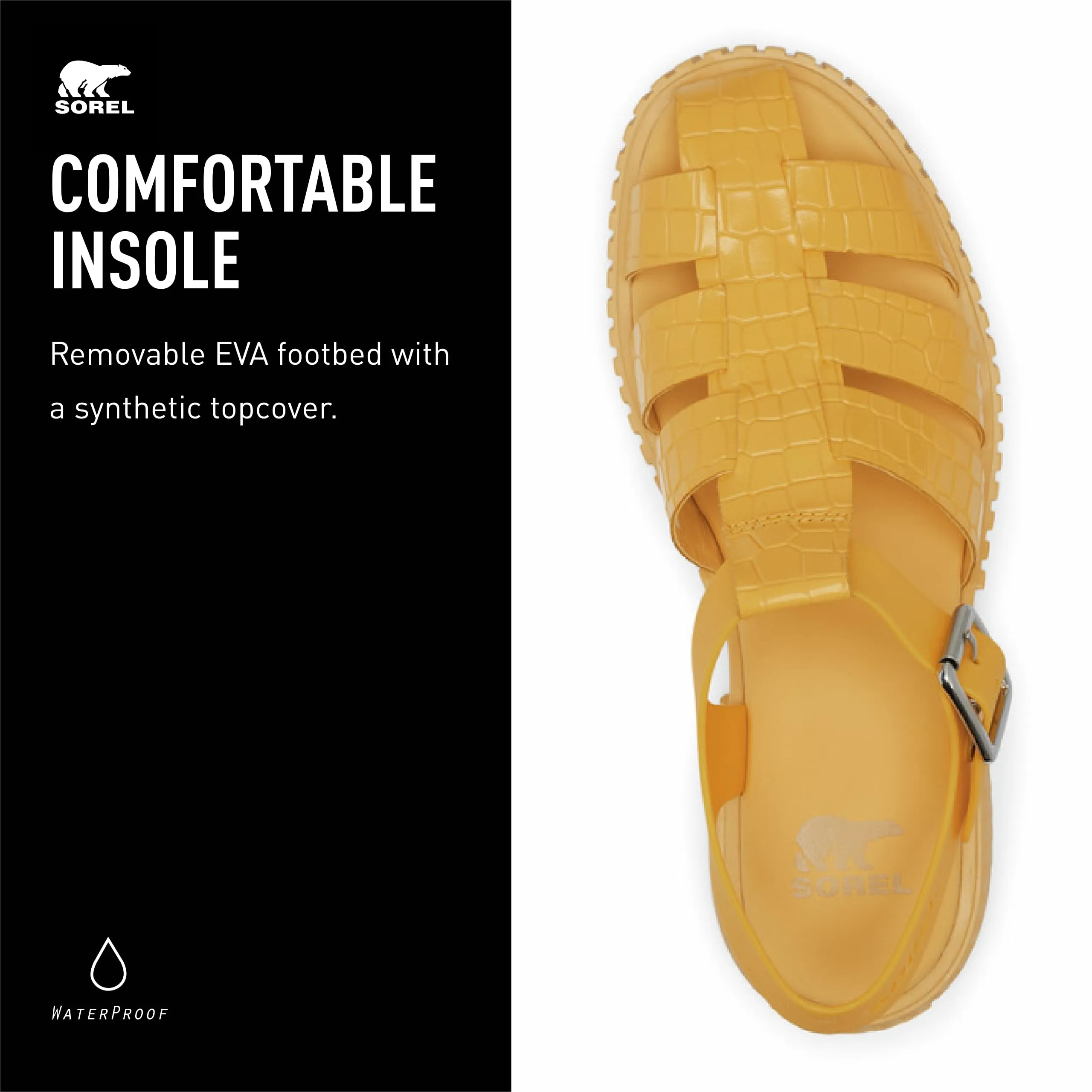 Sorel Women's Ona Streetworks Fisherman Mid Sandals - Yellow Ray, Pilsner - Size 8.5