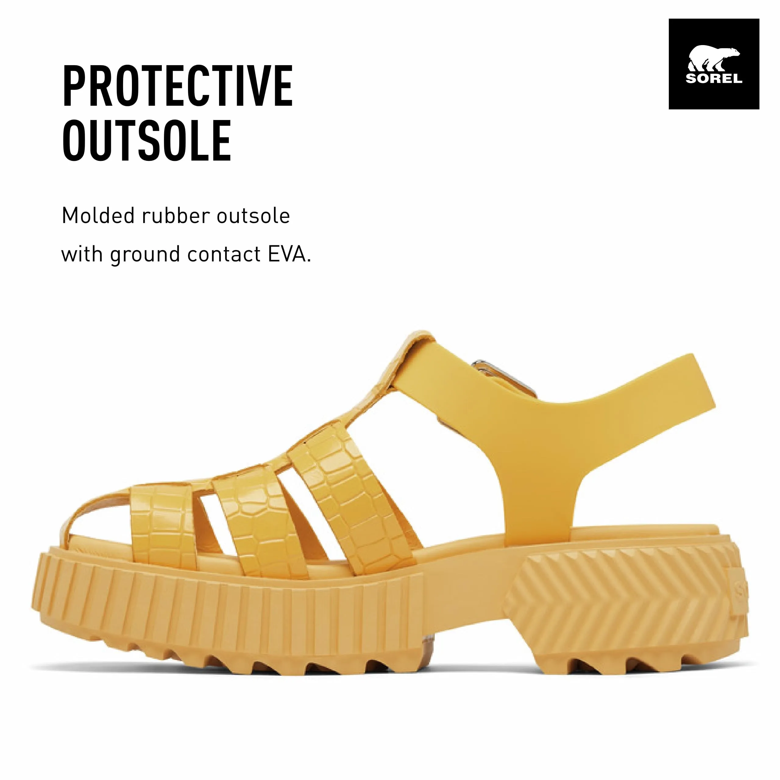 Sorel Women's Ona Streetworks Fisherman Mid Sandals - Yellow Ray, Pilsner - Size 8.5