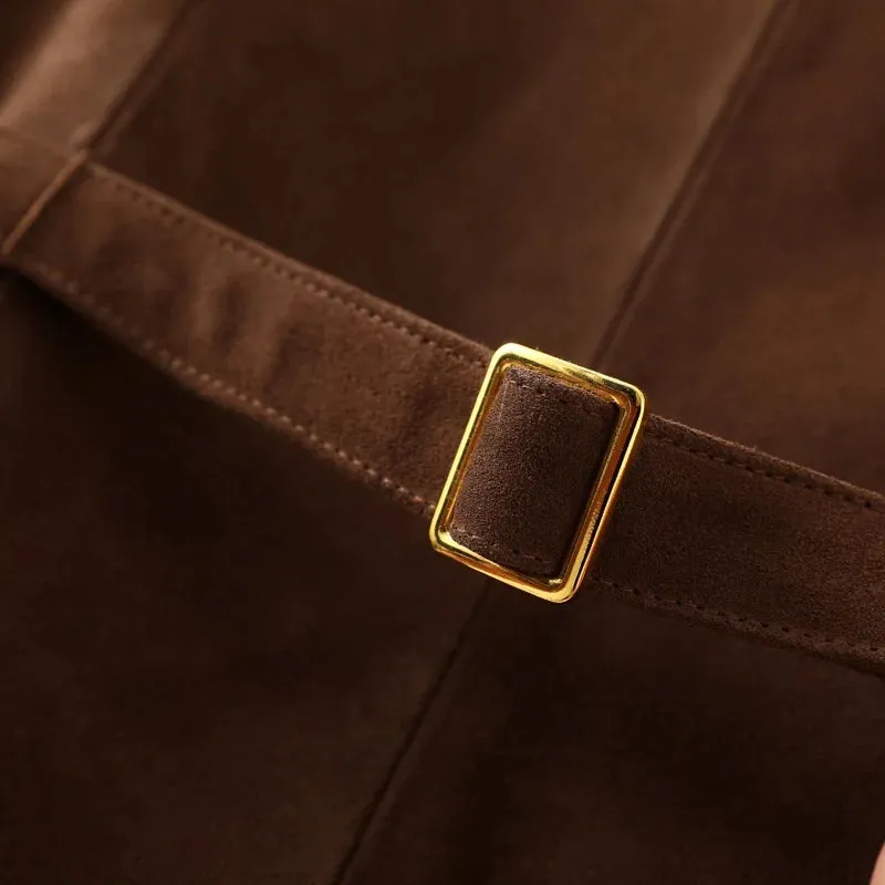 Suede V-neck Vest