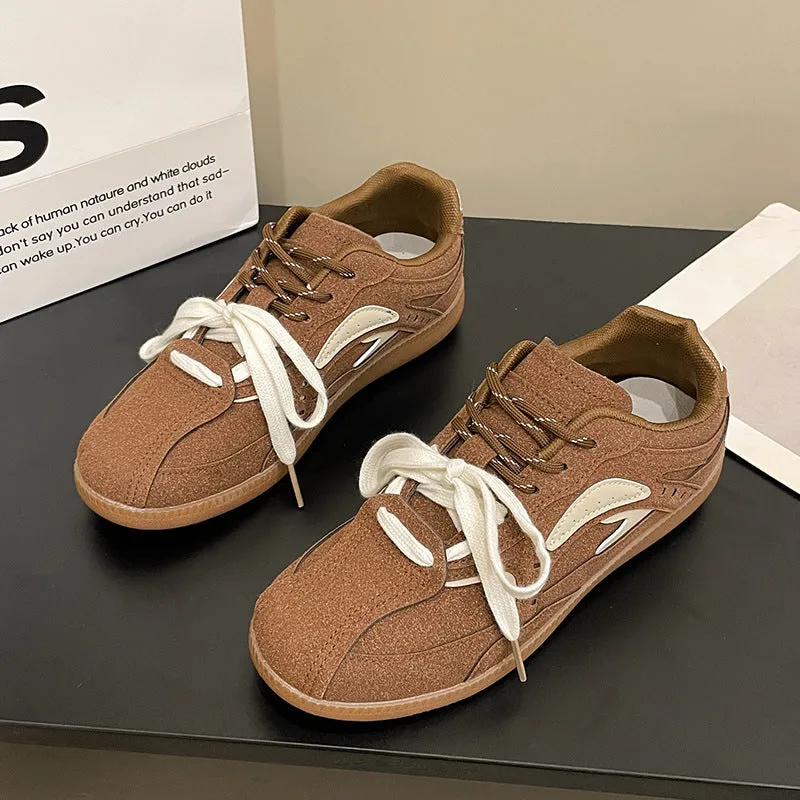 Suedette Contrast Vintage Sneakers