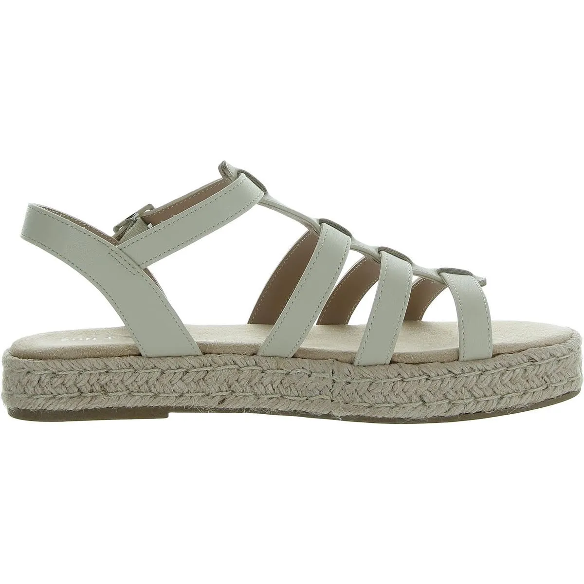 SUN STONE Womens Rykerr Faux Leather Fisherman Sandals Ivory 6 Medium (B,M)