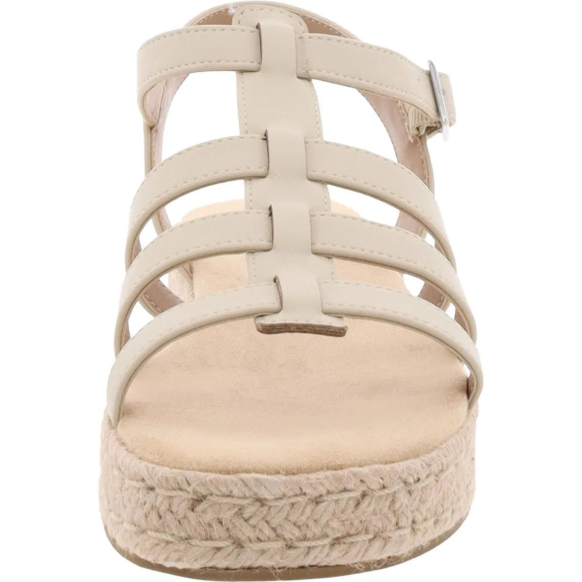 SUN STONE Womens Rykerr Faux Leather Fisherman Sandals Ivory 6 Medium (B,M)