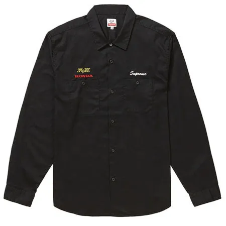 Supreme Honda Fox Racing Work Shirt- Black