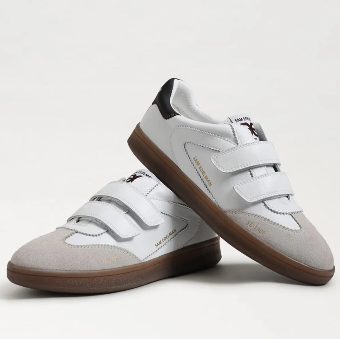 Talia Velcro Sneaker in Black/Bright White