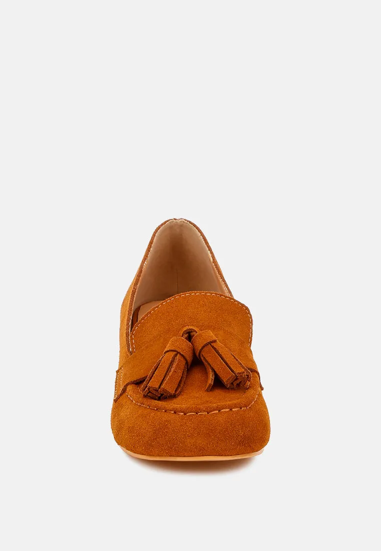 Tassels Detail Suede Loafers by RUW