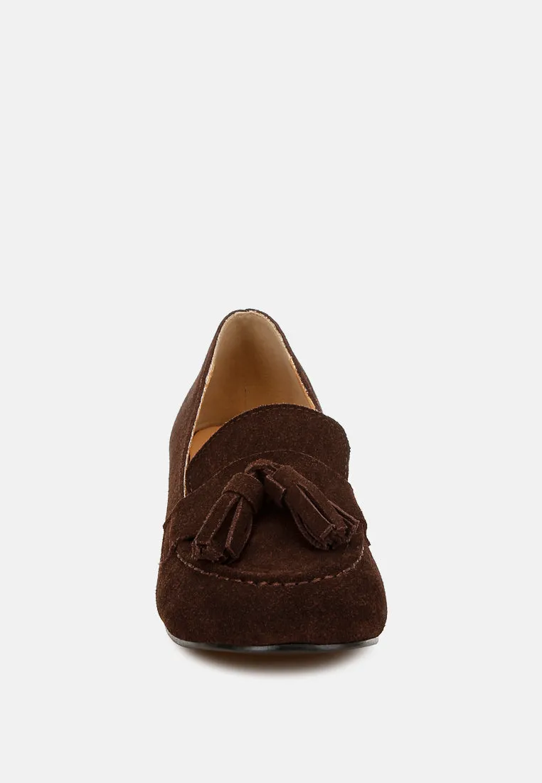 Tassels Detail Suede Loafers by RUW