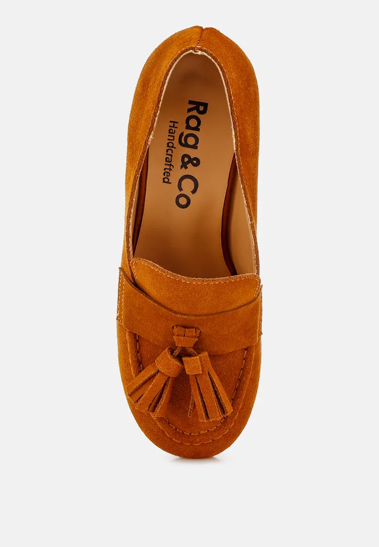 Tassels Detail Suede Loafers by RUW