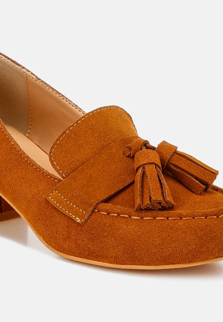 Tassels Detail Suede Loafers by RUW