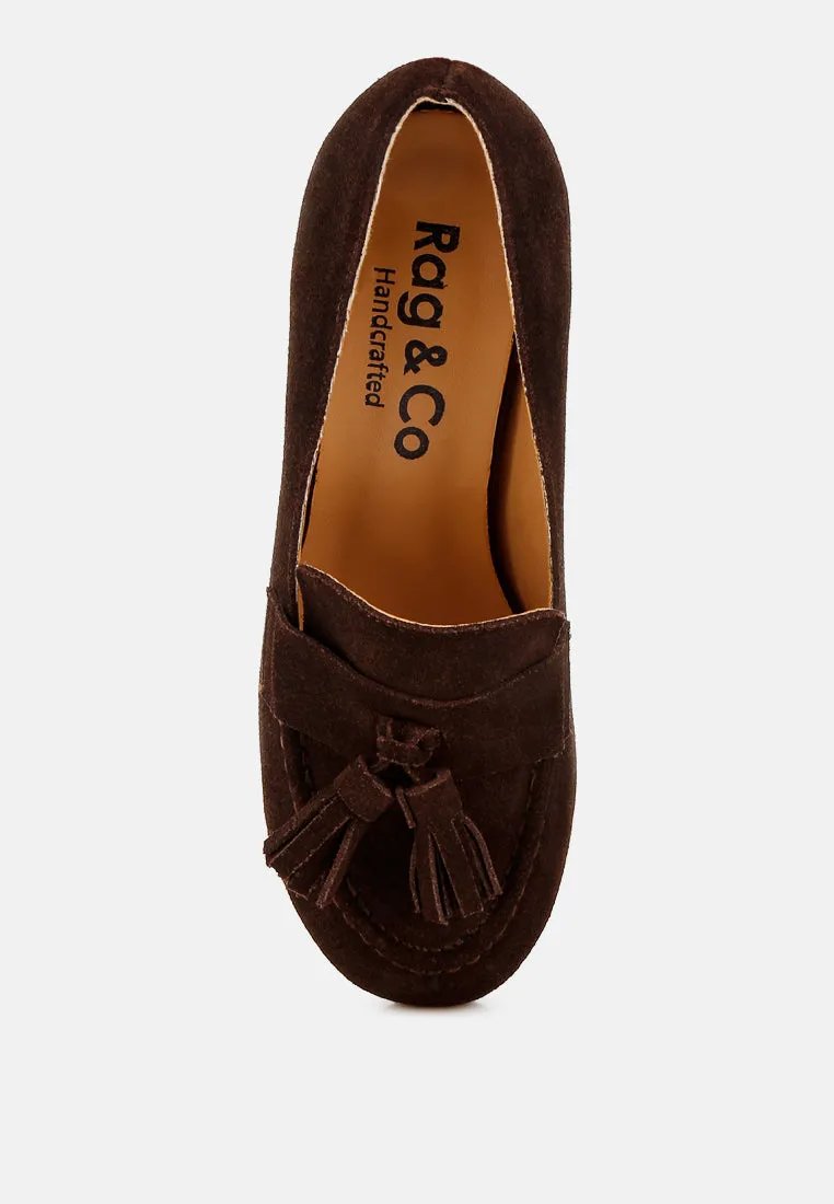 Tassels Detail Suede Loafers by RUW