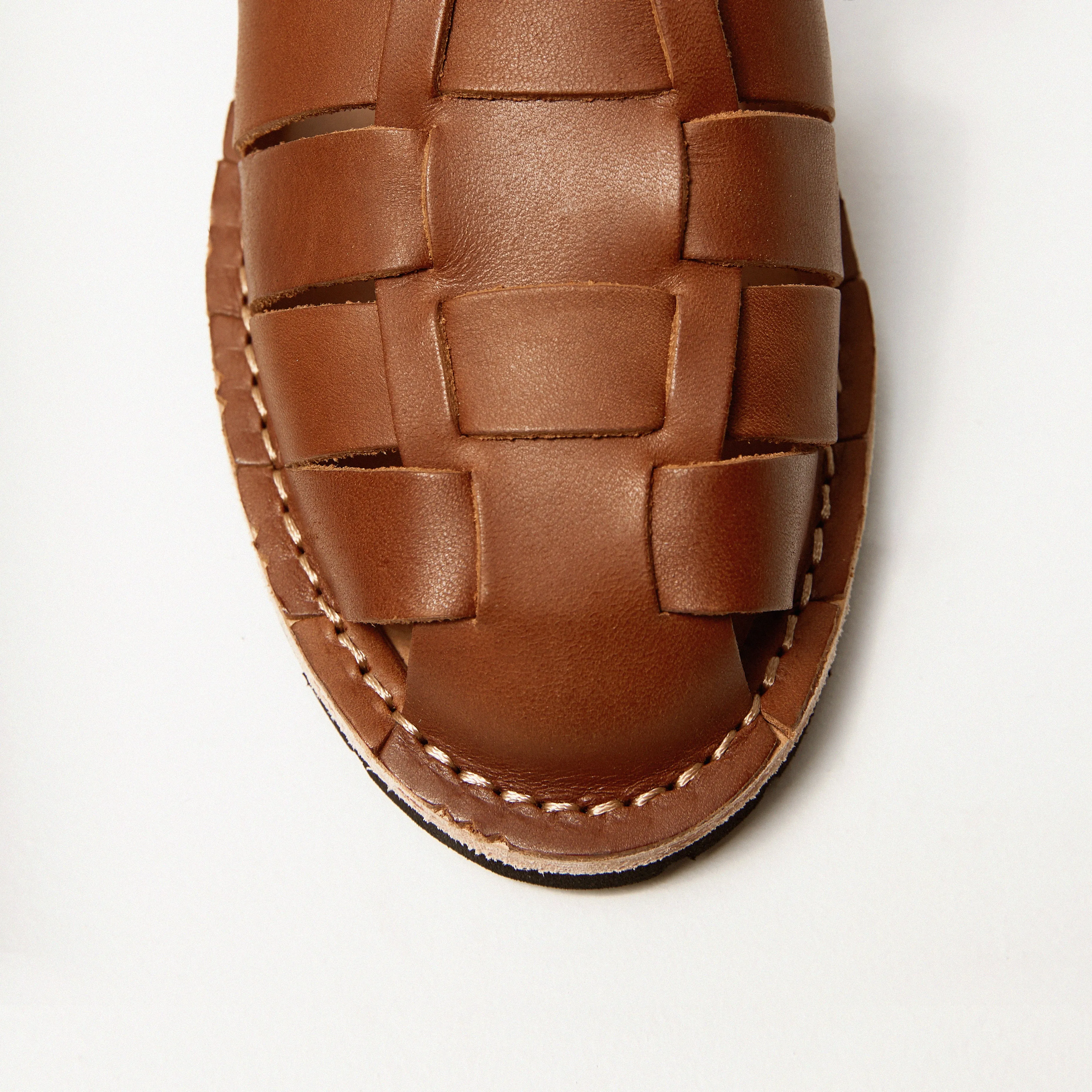 TEAK SANDALS - TOBACCO