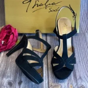 THALIA SODI Verrda Black Platform Dress Sandals 5.5M