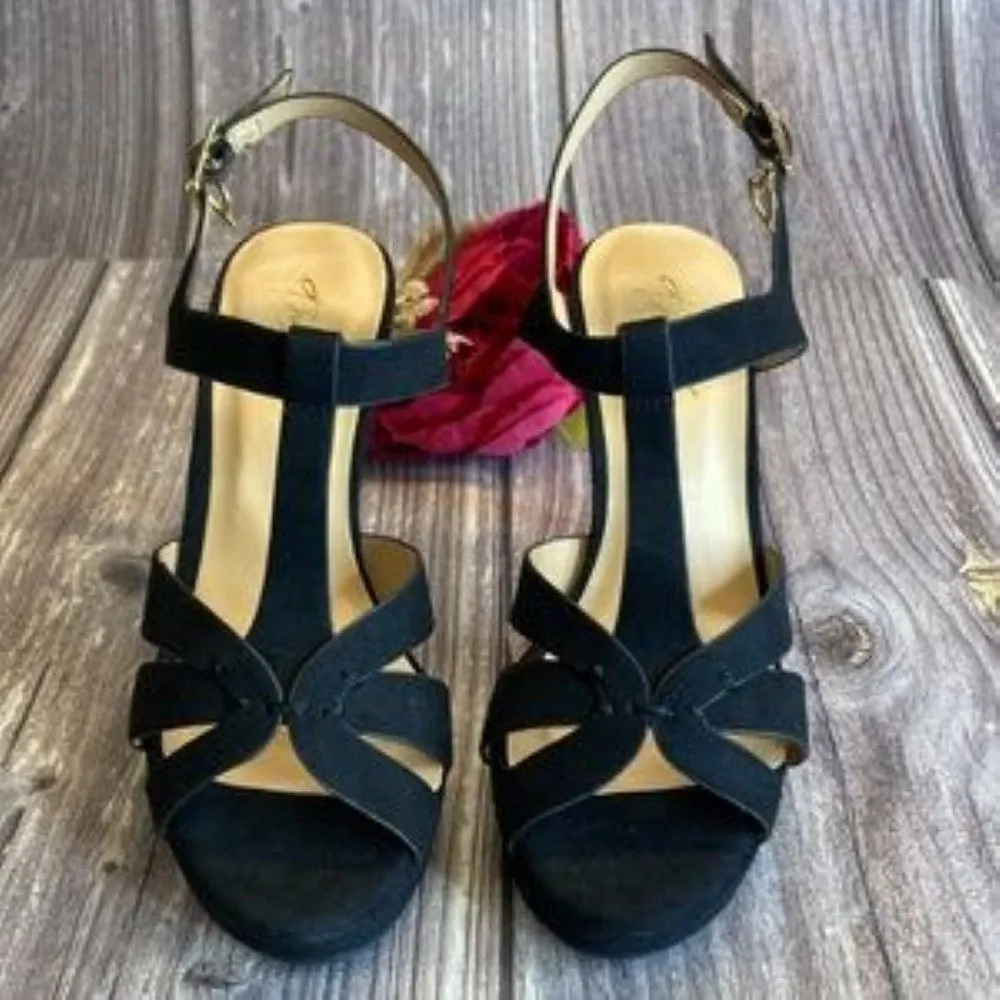 THALIA SODI Verrda Black Platform Dress Sandals 5.5M