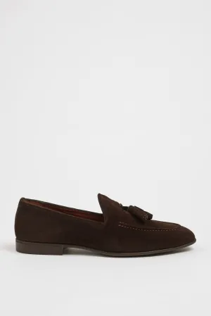 Titan Tailor Brown Suede Tassel Loafers