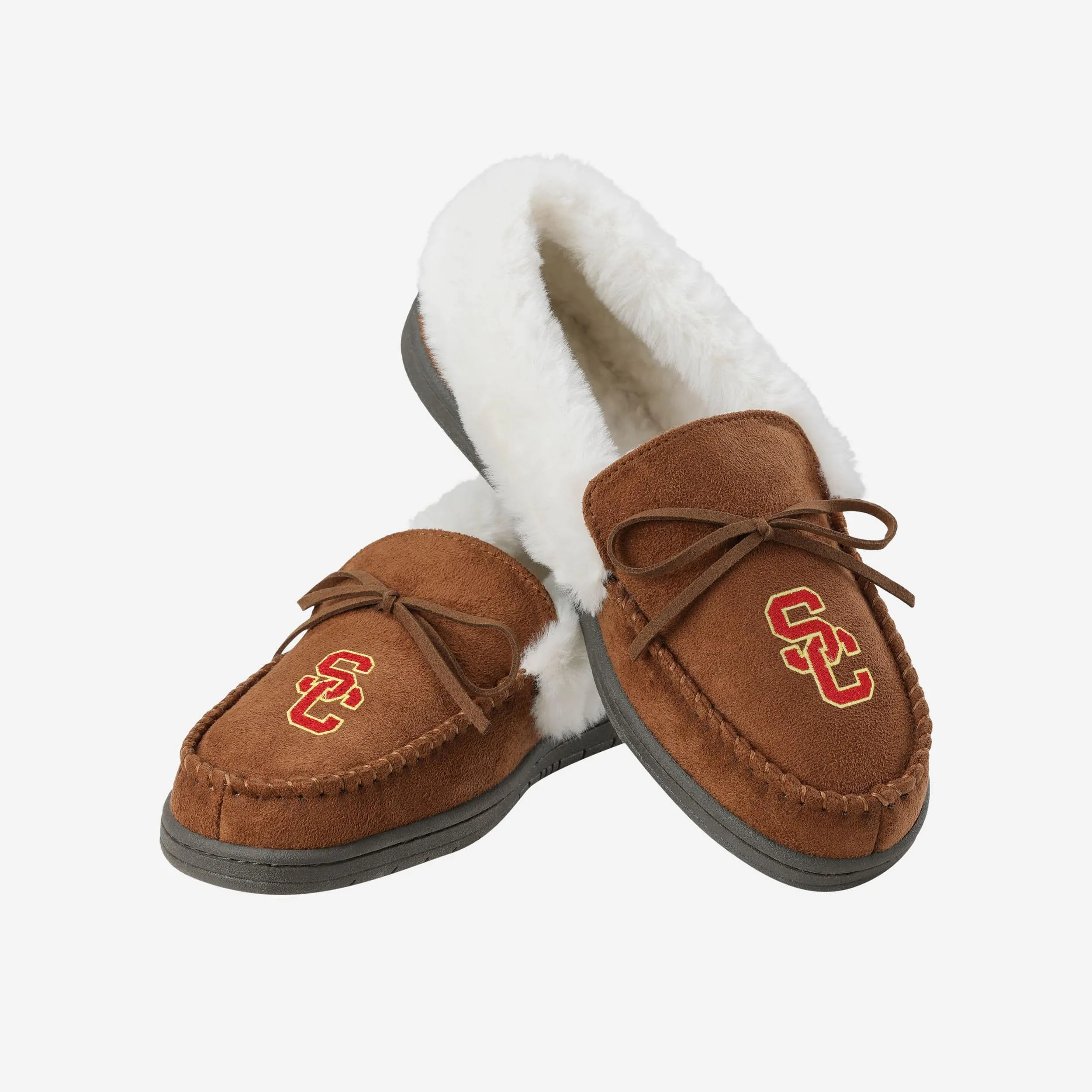 USC Trojans Womens Tan Moccasin Slipper