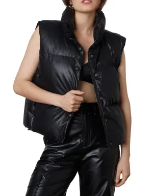 Vegan Leather Puffer Vest