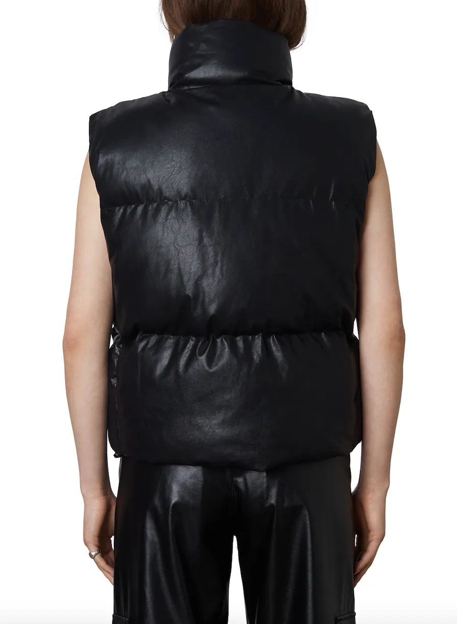 Vegan Leather Puffer Vest