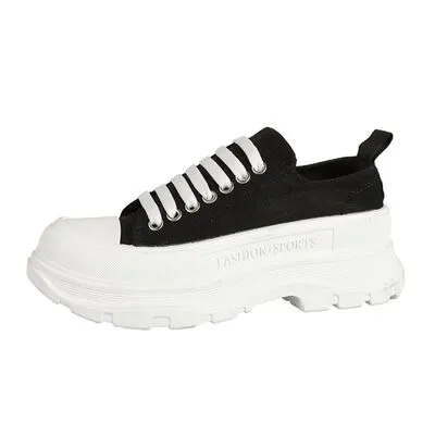 Vetersluitende platform sneakers met ronde neus