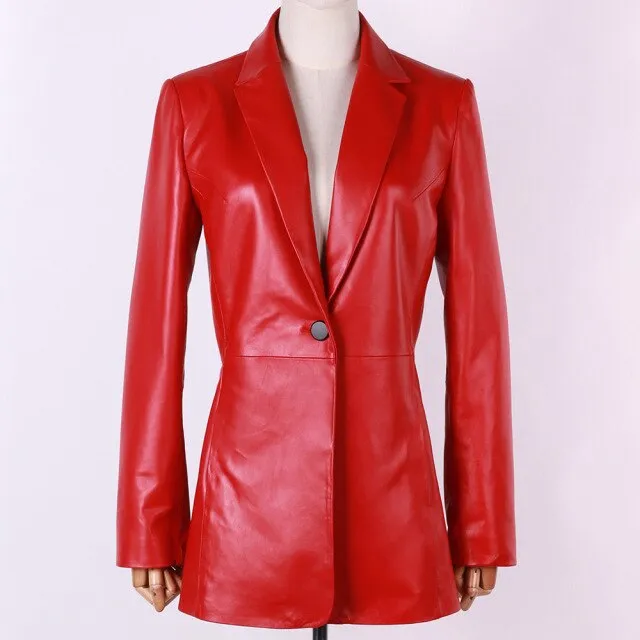 Women Snake Shiny Patent Leather Jacket