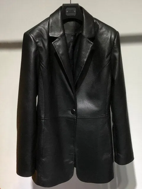 Women Snake Shiny Patent Leather Jacket