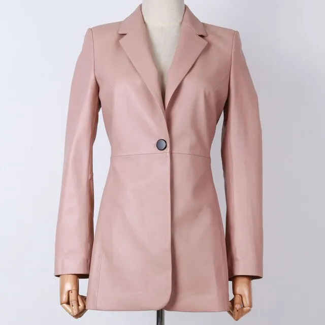 Women Snake Shiny Patent Leather Jacket