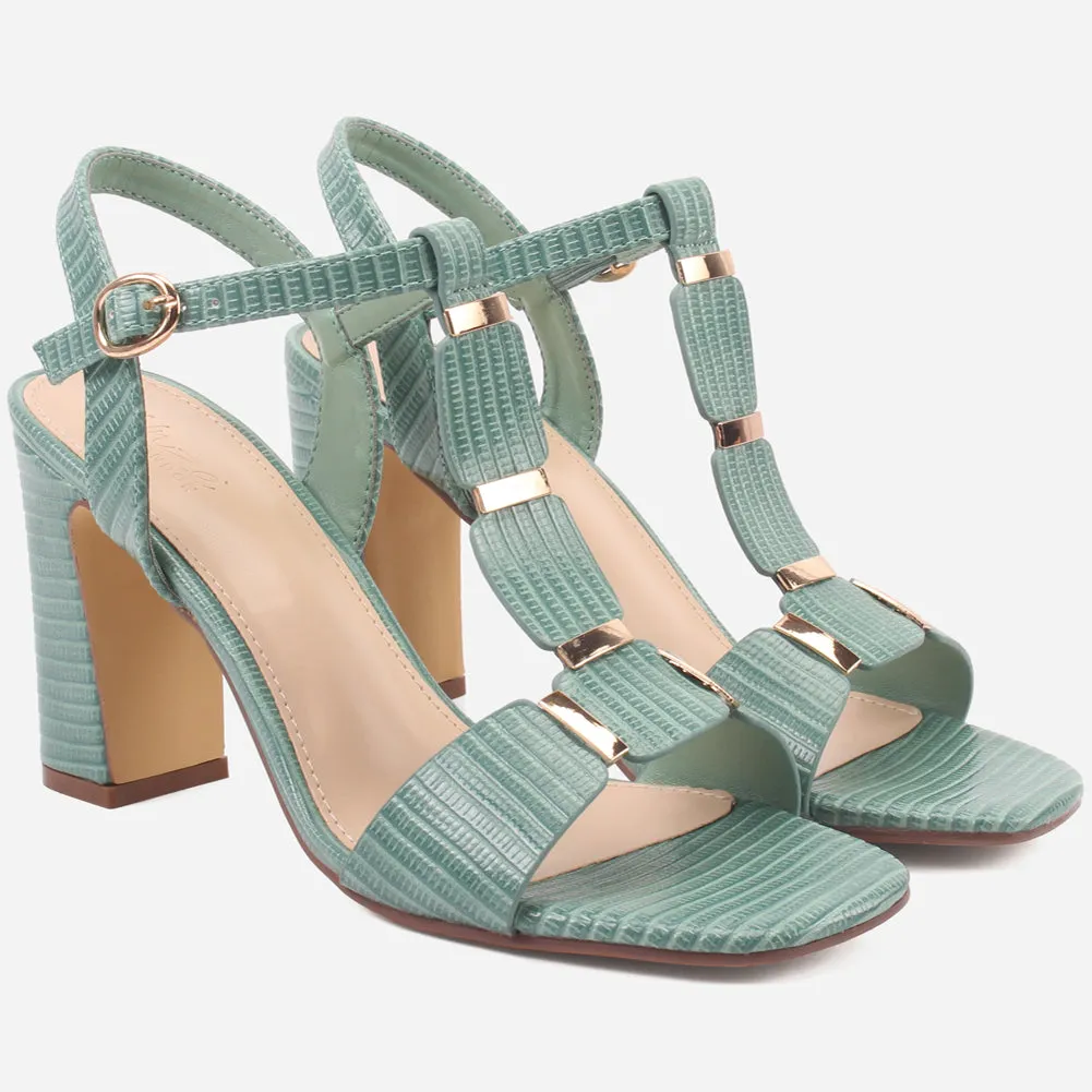 Womens "DIOAR" T-Bar Heeled Party Sandals
