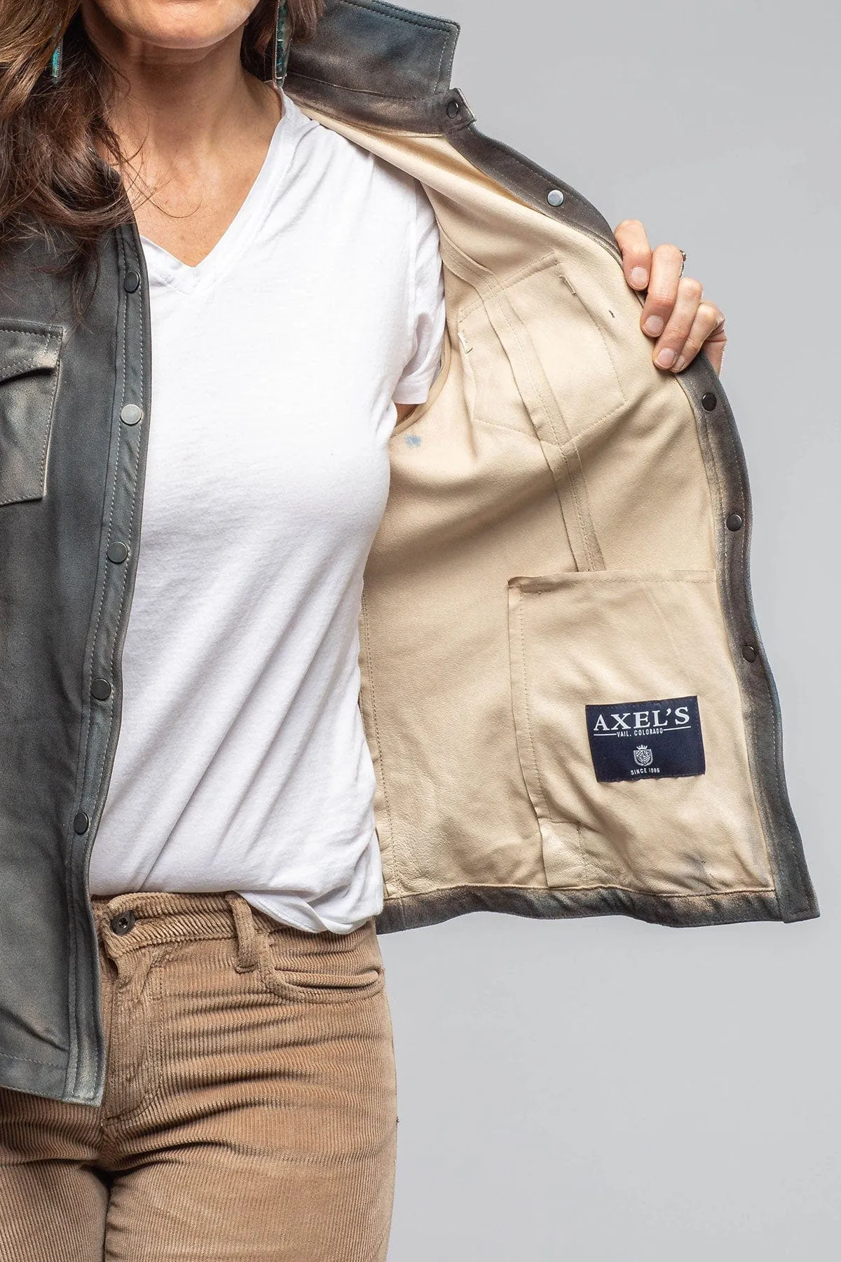 Yarrow Washed Suede Shirt In Charred Wood